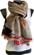 Sciarpa Cashmere Stampata soggetto acquerello orientale