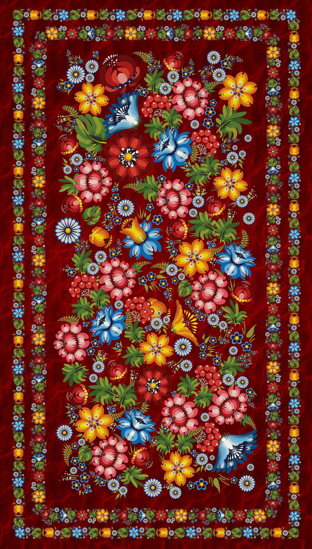 Sciarpa Cashmere Stampata motivo floreale bordeaux