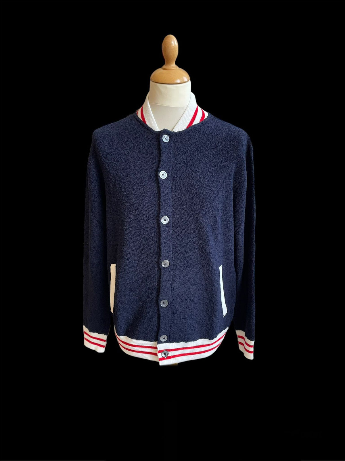 Cardigan Bomber Navy Uomo — @t@ Luxury Brand