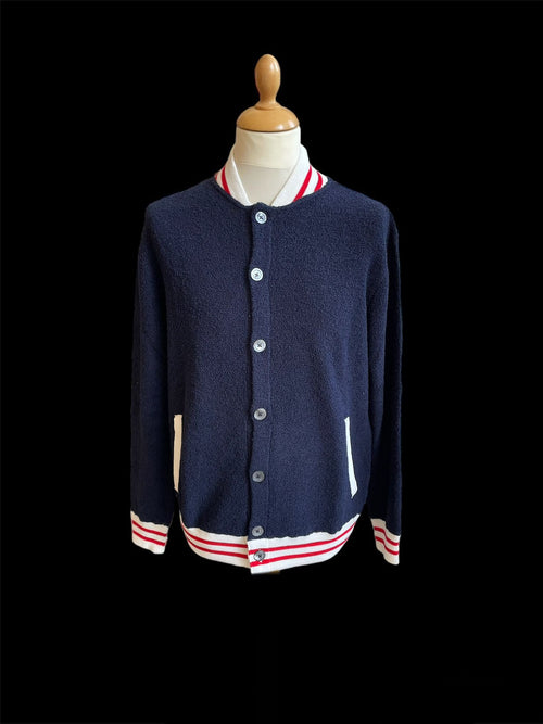 Cardigan Bomber Navy Uomo — @t@ Luxury Brand