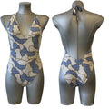 Costume intero donna scollato a V e allacciatura al collo