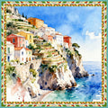 Foulard seta stampato Costiera Amalfitana