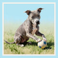 Pochette seta stampata soggetto Pit Bull