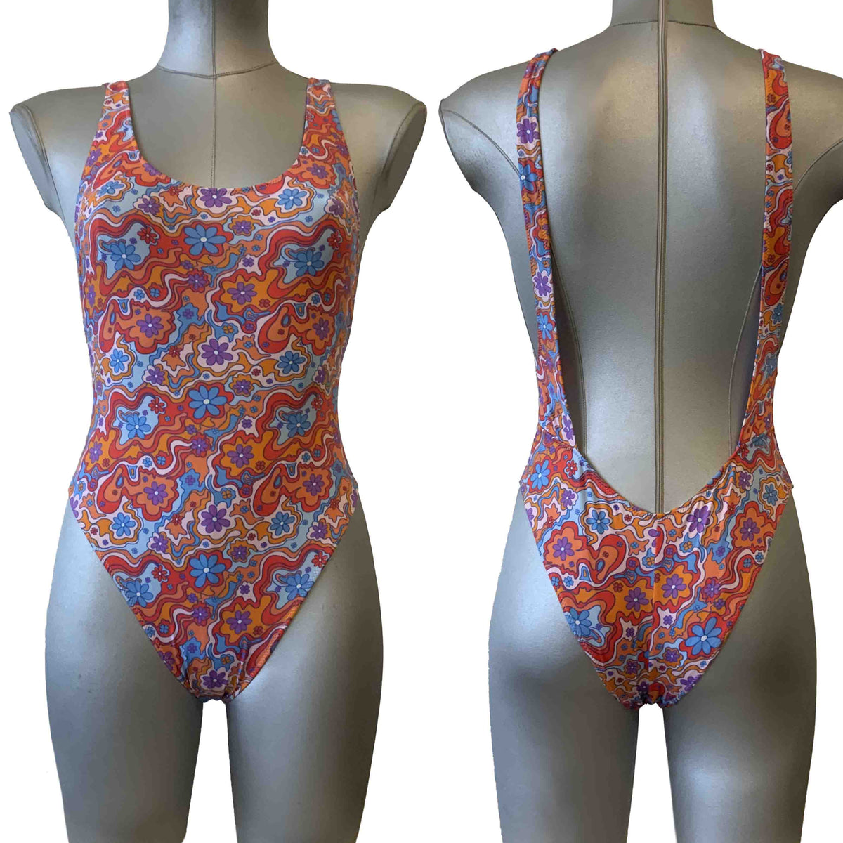 Costume intero donna fantasia floreale astratta