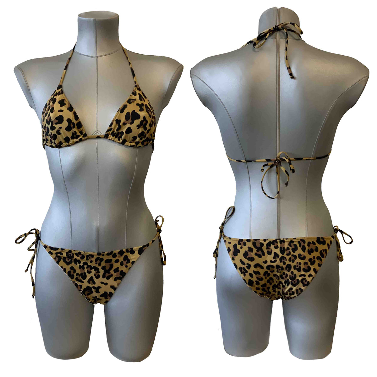 Bikini donna a triangolo stampa animalier leopardata