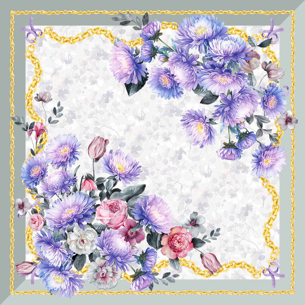 Foulard seta stampato soggetto Floreale