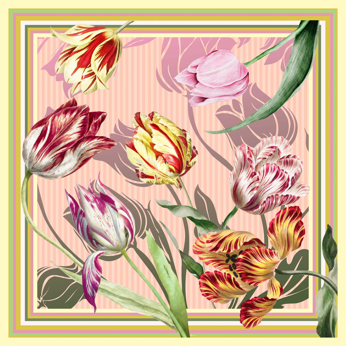 Foulard seta stampato soggetto Floreale
