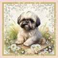 Foulard seta stampato soggetto Shih Tzu
