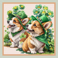 Foulard seta stampato soggetto Corgi