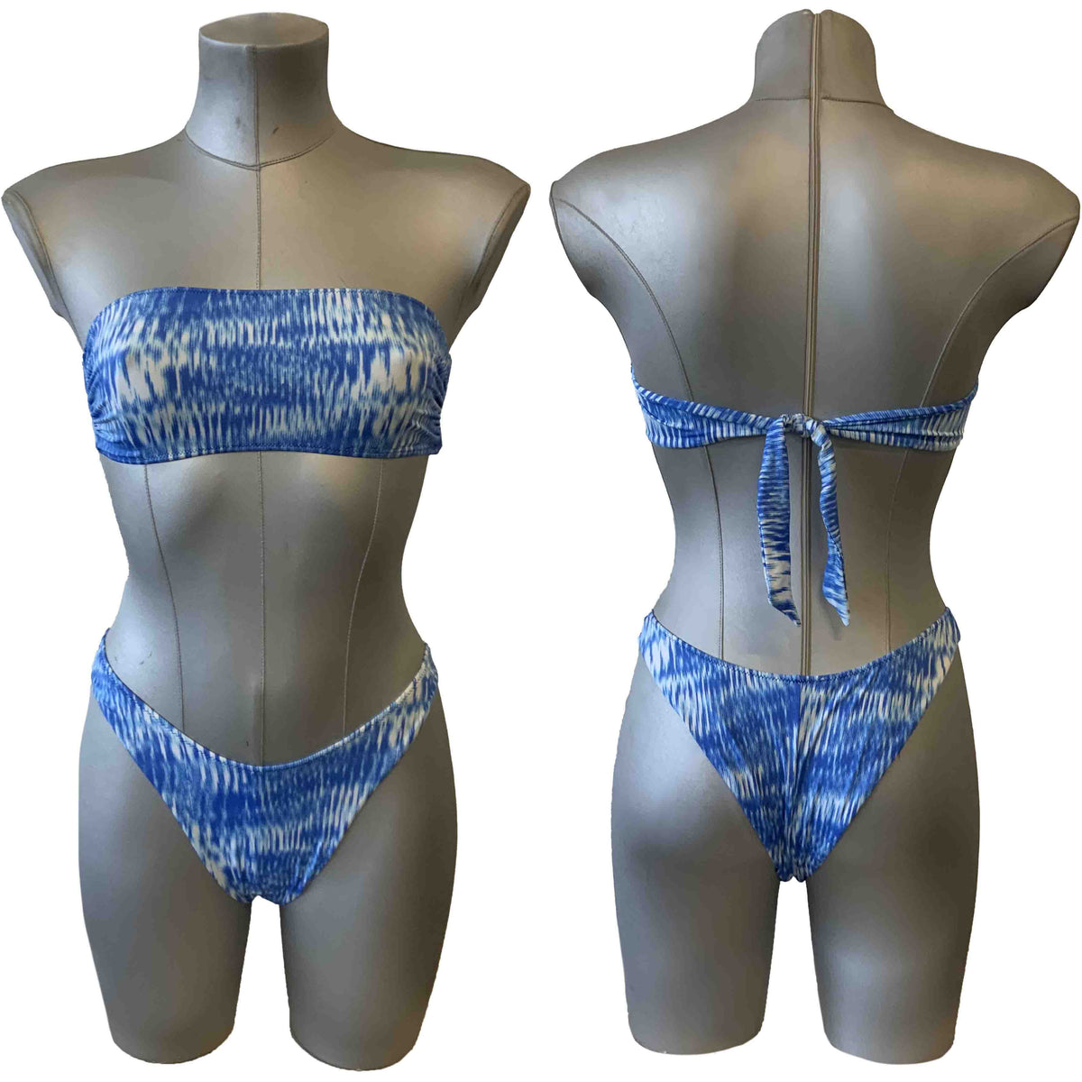 Bikini donna top a fascia fantasia astratta
